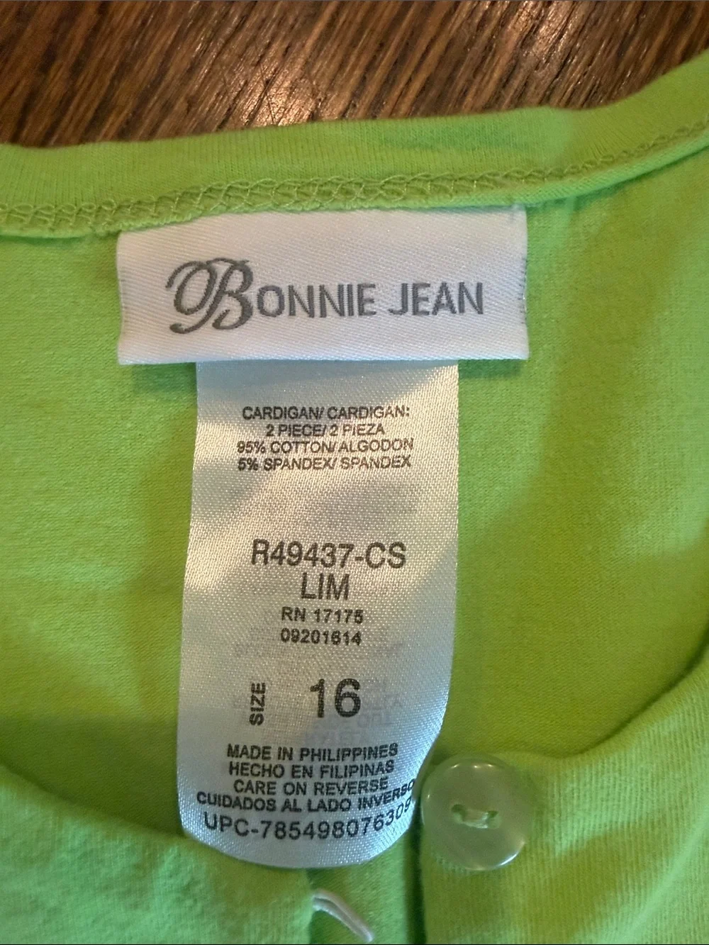 Bonnie Jean Neon Lime Short Sleeve Bolero Jacket